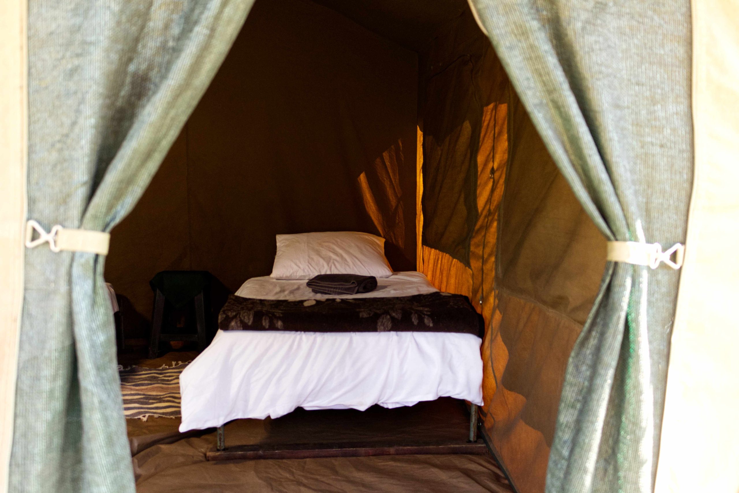 bedding lux tent from outside