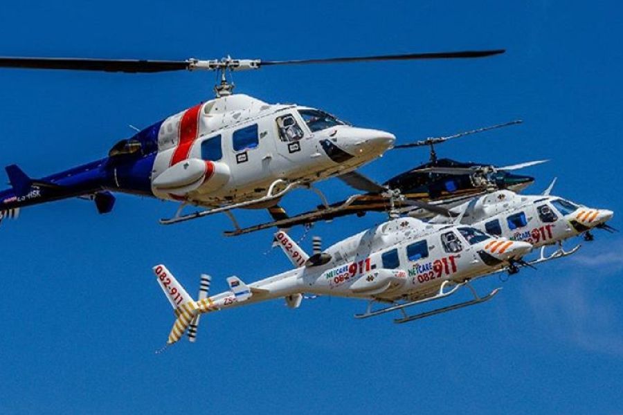 Chopper Pilots fly in camp Rand air show 2023